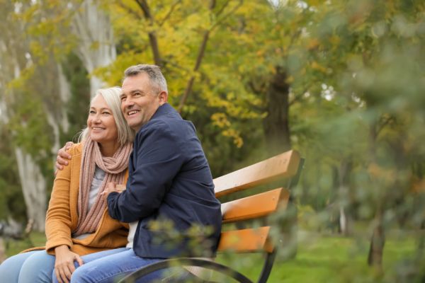 Residents enjoying the outdoor grounds