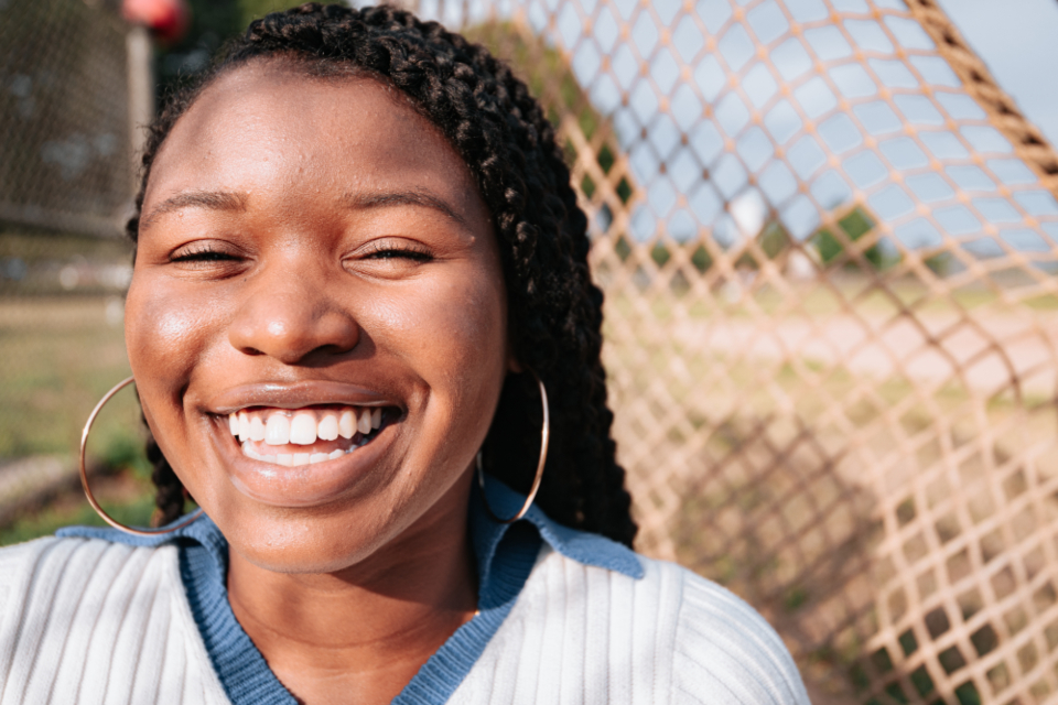 Smiling dental patient