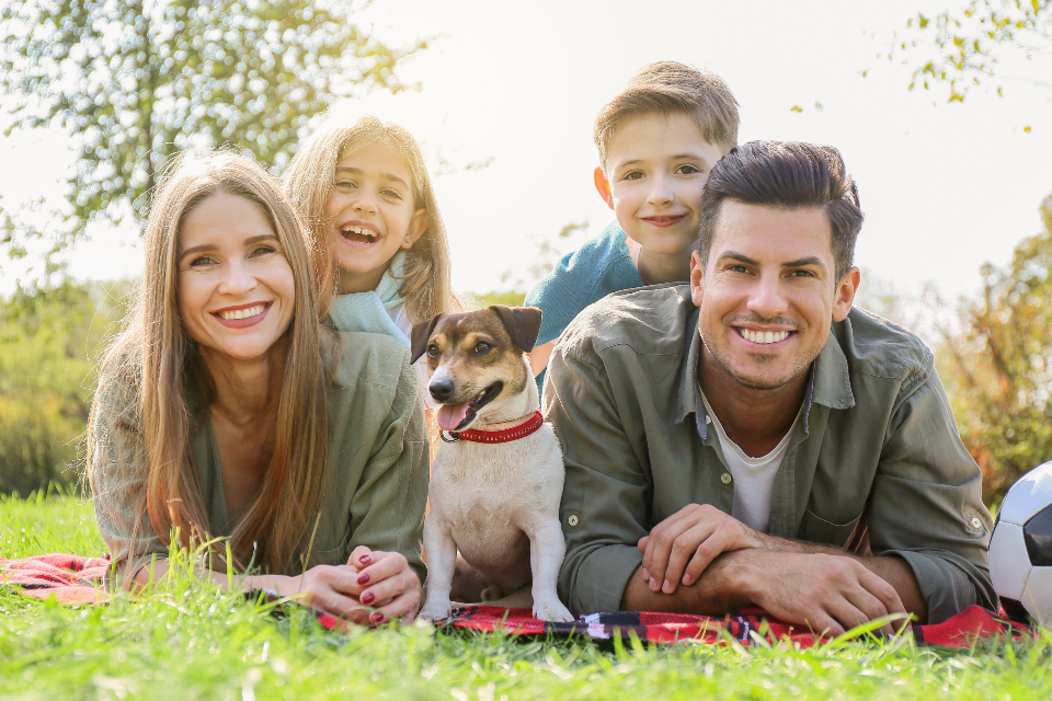 Family portrait outdoors